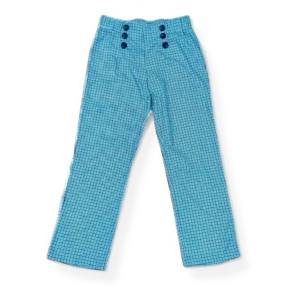 Melissa Paige White Green Plaid Pants Petite Small
